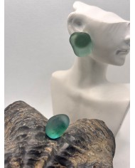 PENDIENTES ARTESANOS DE CRISTAL MARINO