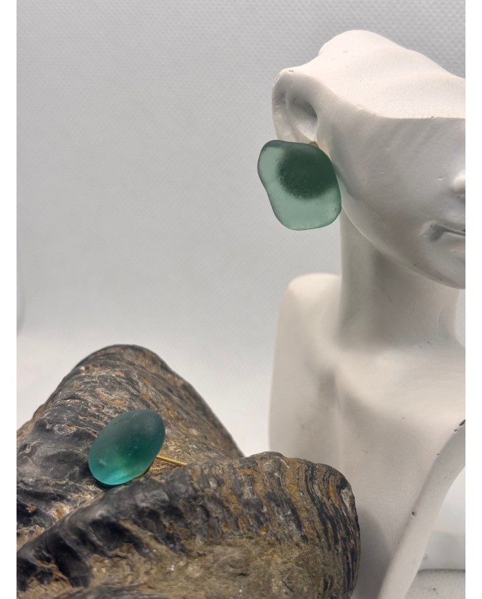 PENDIENTES ARTESANOS DE CRISTAL MARINO