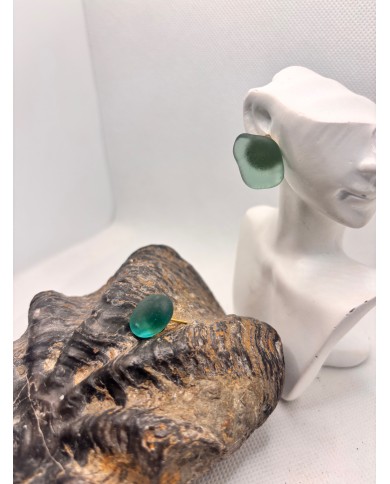 PENDIENTES ARTESANOS DE CRISTAL MARINO