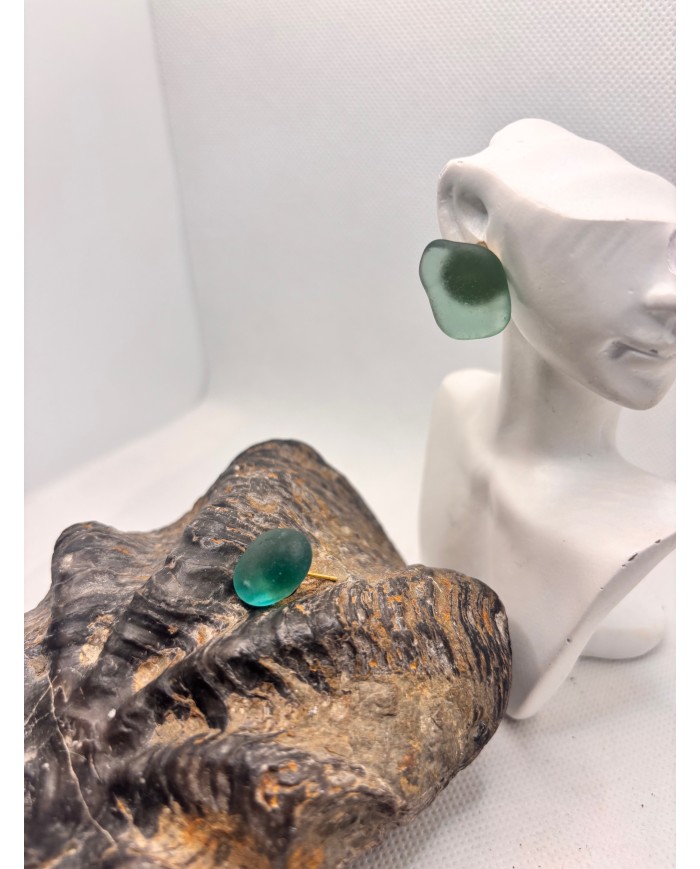 PENDIENTES ARTESANOS DE CRISTAL MARINO