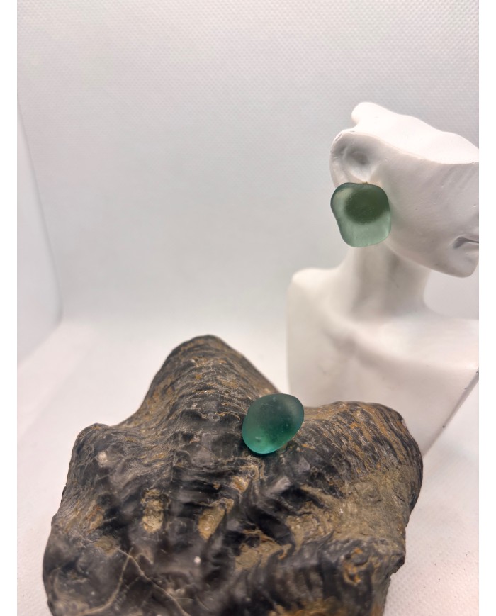 PENDIENTES ARTESANOS DE CRISTAL MARINO