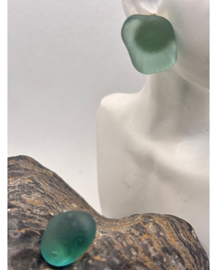 PENDIENTES ARTESANOS DE CRISTAL MARINO