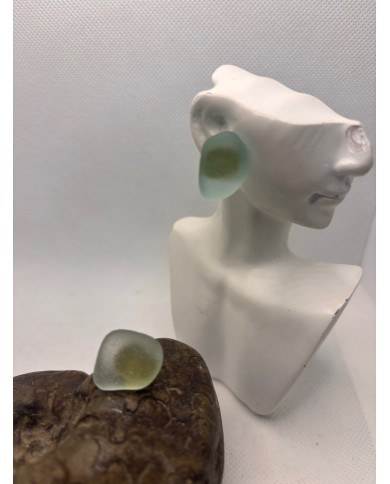 PENDIENTES ARTESANOS DE  CRISTAL MARINO O LAGRIMAS DE SIRENA