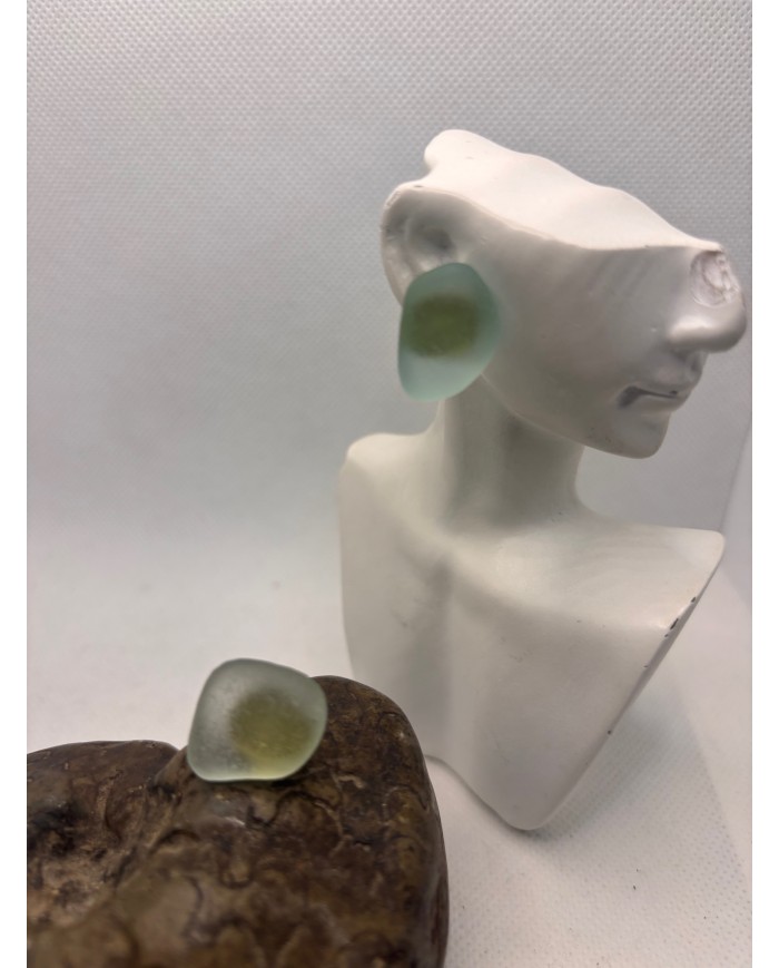 PENDIENTES ARTESANOS DE  CRISTAL MARINO O LAGRIMAS DE SIRENA