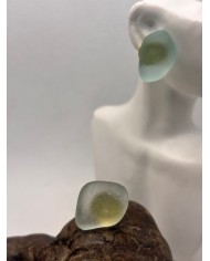 PENDIENTES ARTESANOS DE  CRISTAL MARINO O LAGRIMAS DE SIRENA