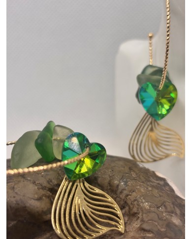 PENDIENTES ARTESANOS DE CRISTAL MARINO