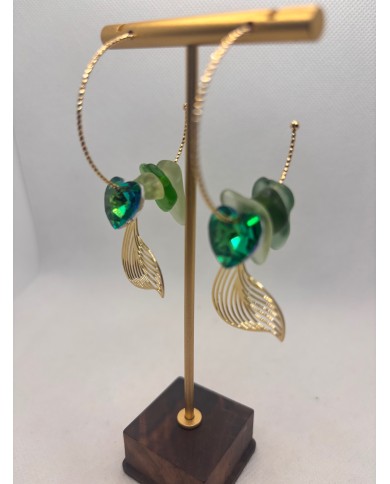 PENDIENTES ARTESANOS DE CRISTAL MARINO