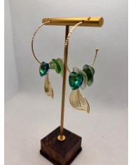 PENDIENTES ARTESANOS DE CRISTAL MARINO