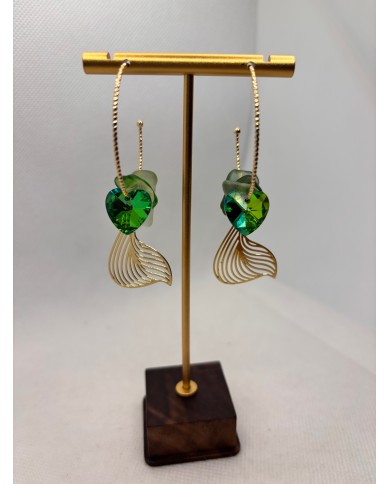 PENDIENTES ARTESANOS DE CRISTAL MARINO