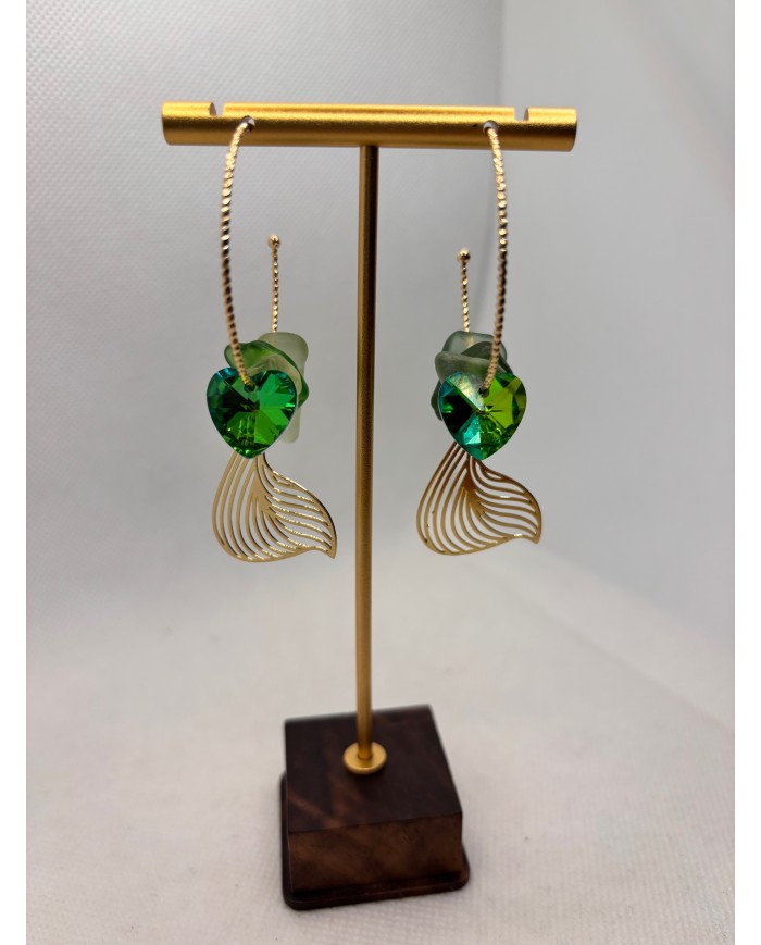 PENDIENTES ARTESANOS DE CRISTAL MARINO