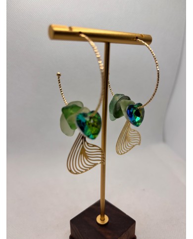 PENDIENTES ARTESANOS DE CRISTAL MARINO