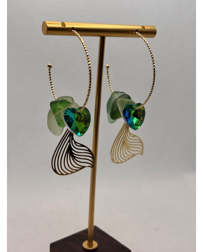 PENDIENTES ARTESANOS DE CRISTAL MARINO