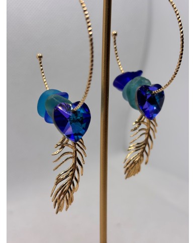 PENDIENTES ARTESANOS DE CRISTAL MARINO