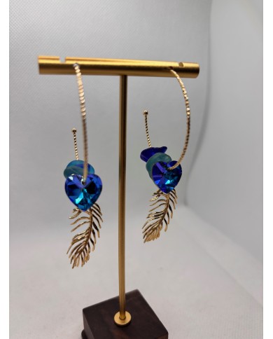 PENDIENTES ARTESANOS DE CRISTAL MARINO