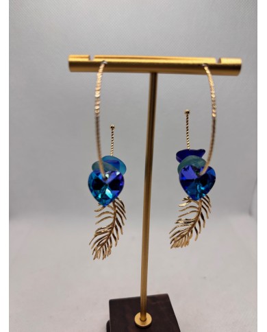 PENDIENTES ARTESANOS DE CRISTAL MARINO