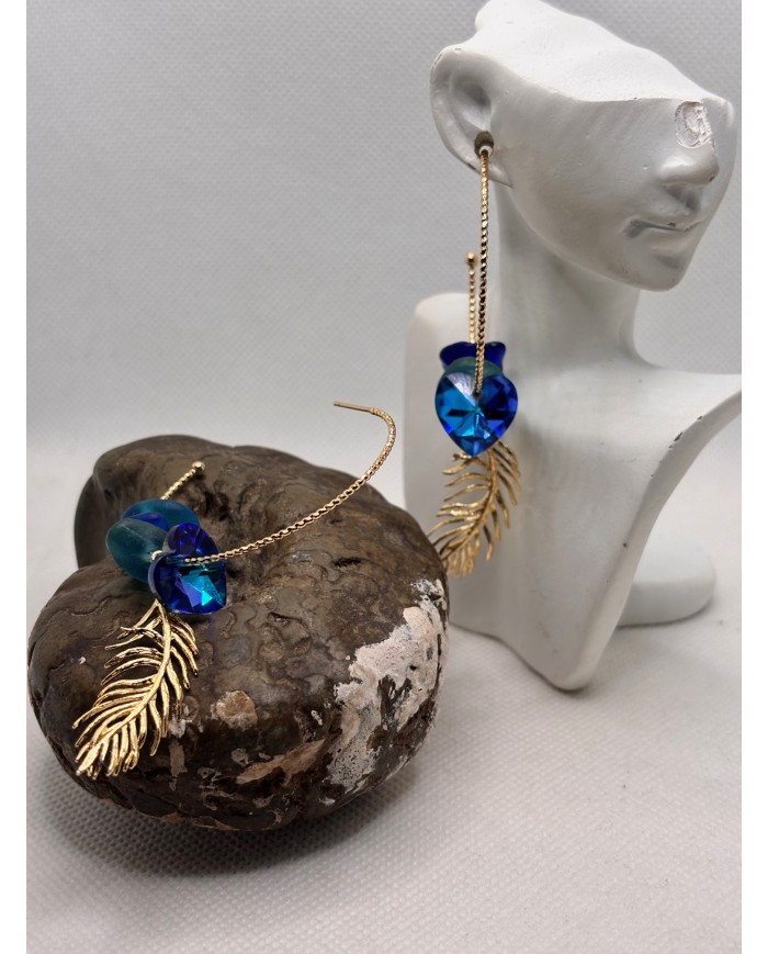 PENDIENTES ARTESANOS DE CRISTAL MARINO