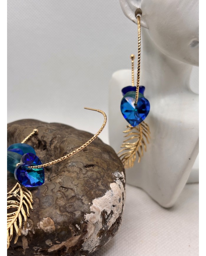 PENDIENTES ARTESANOS DE CRISTAL MARINO