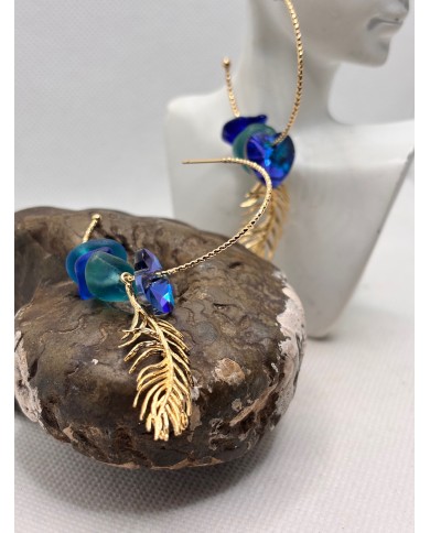 PENDIENTES ARTESANOS DE CRISTAL MARINO