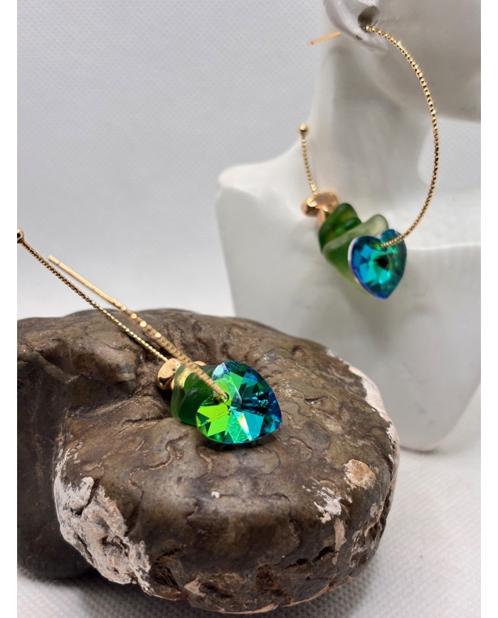 PENDIENTES ARTESANOS DE CRISTAL MARINO