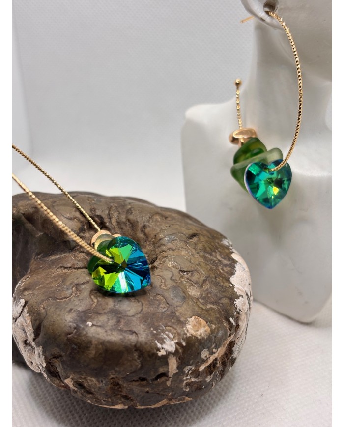 PENDIENTES ARTESANOS DE CRISTAL MARINO