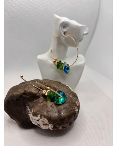 PENDIENTES ARTESANOS DE CRISTAL MARINO