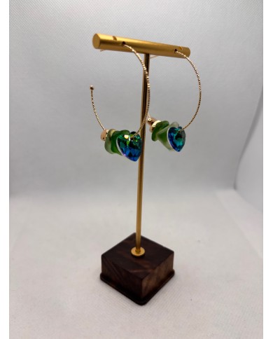 PENDIENTES ARTESANOS DE CRISTAL MARINO