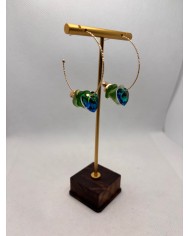 PENDIENTES ARTESANOS DE CRISTAL MARINO