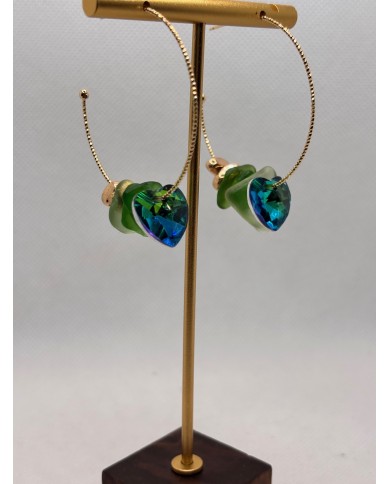 PENDIENTES ARTESANOS DE CRISTAL MARINO