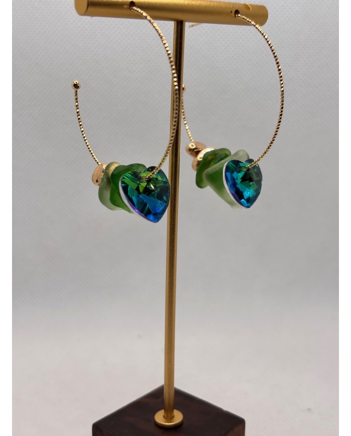 PENDIENTES ARTESANOS DE CRISTAL MARINO