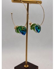 PENDIENTES ARTESANOS DE CRISTAL MARINO