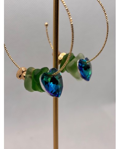 PENDIENTES ARTESANOS DE CRISTAL MARINO