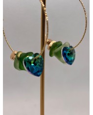 PENDIENTES ARTESANOS DE CRISTAL MARINO