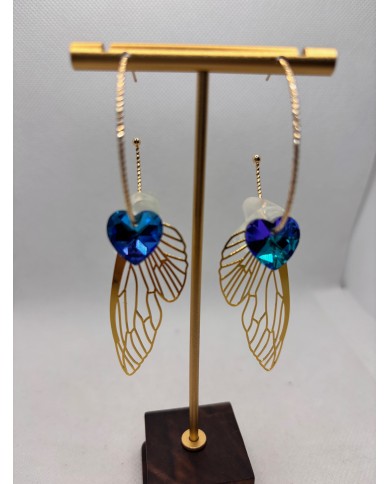 PENDIENTES ARTESANOS DE CRISTAL MARINO