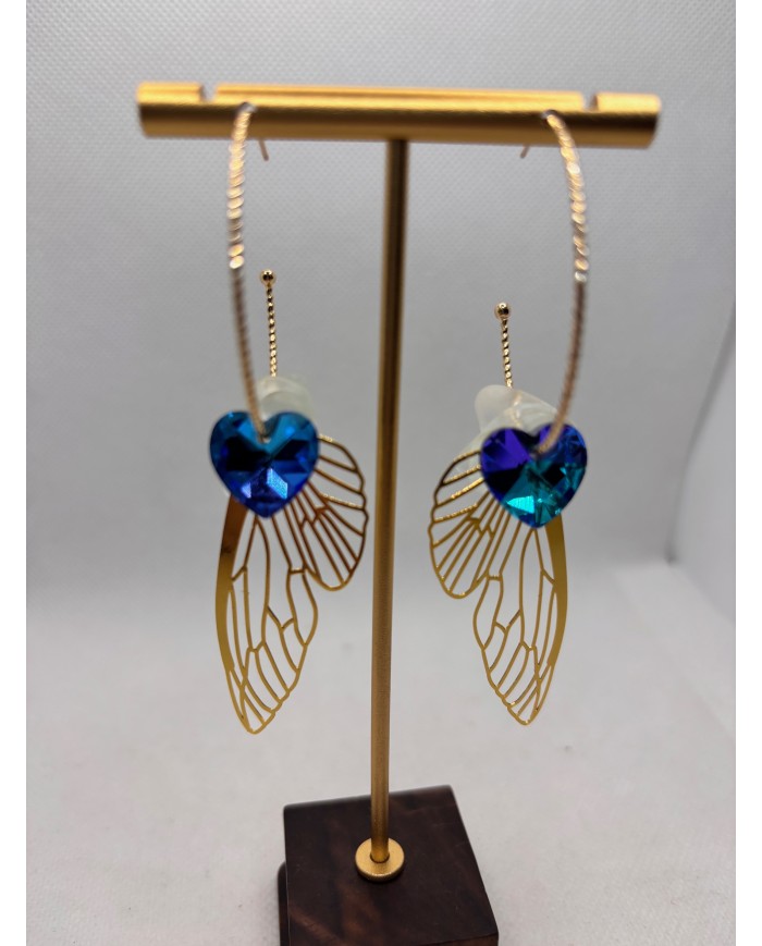 PENDIENTES ARTESANOS DE CRISTAL MARINO