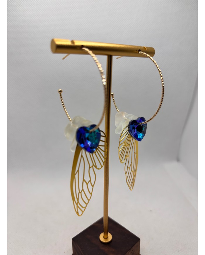 PENDIENTES ARTESANOS DE CRISTAL MARINO