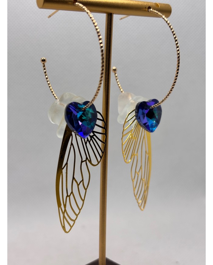 PENDIENTES ARTESANOS DE CRISTAL MARINO