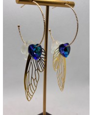 PENDIENTES ARTESANOS DE CRISTAL MARINO