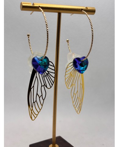 PENDIENTES ARTESANOS DE CRISTAL MARINO