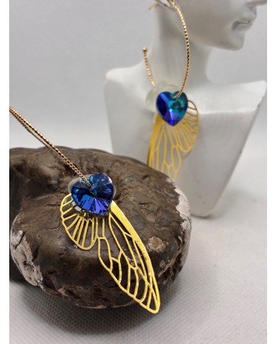 PENDIENTES ARTESANOS DE CRISTAL MARINO