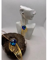 PENDIENTES ARTESANOS DE CRISTAL MARINO