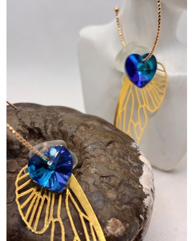 PENDIENTES ARTESANOS DE CRISTAL MARINO