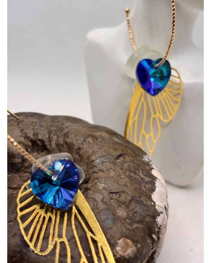 PENDIENTES ARTESANOS DE CRISTAL MARINO