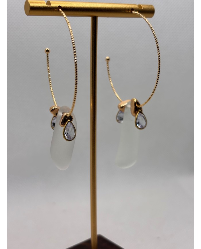 PENDIENTES ARTESANOS DE CRISTAL MARINO