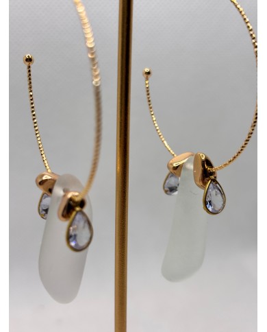 PENDIENTES ARTESANOS DE CRISTAL MARINO