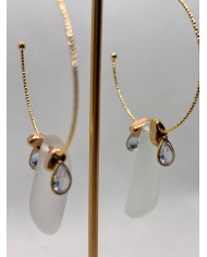 PENDIENTES ARTESANOS DE CRISTAL MARINO