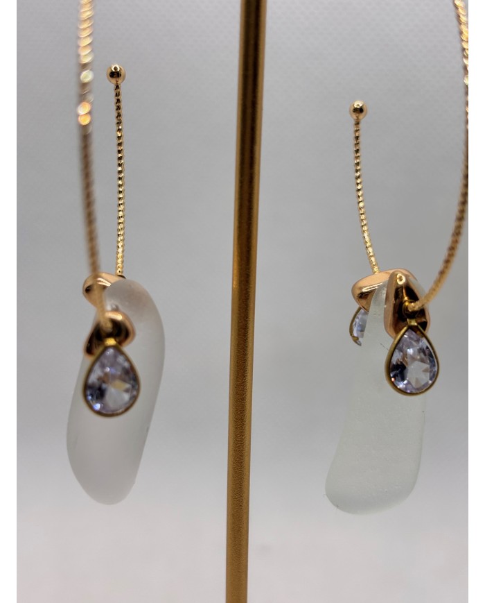 PENDIENTES ARTESANOS DE CRISTAL MARINO