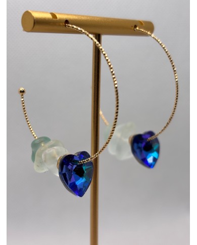 PENDIENTES ARTESANOS DE CRISTAL MARINO O LÁGRIMAS DE SIRENA