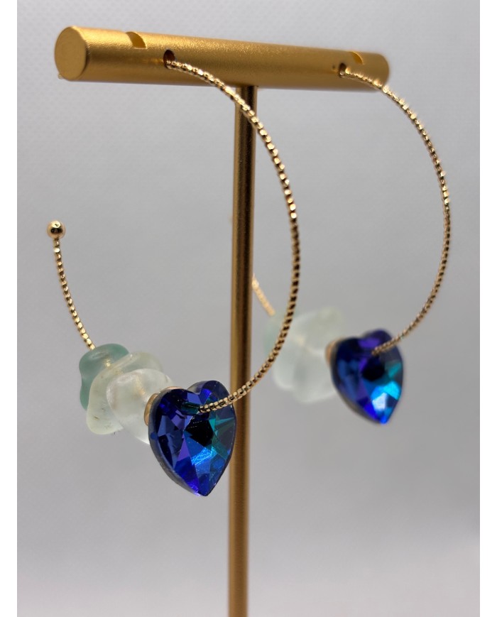 PENDIENTES ARTESANOS DE CRISTAL MARINO O LÁGRIMAS DE SIRENA