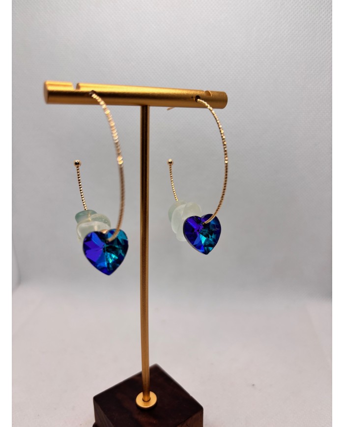 PENDIENTES ARTESANOS DE CRISTAL MARINO O LÁGRIMAS DE SIRENA