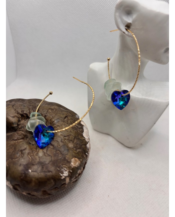 PENDIENTES ARTESANOS DE CRISTAL MARINO O LÁGRIMAS DE SIRENA